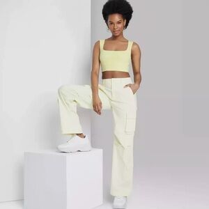 NWOT Wild Fable Yellow Sleeveless Crop Tank Top